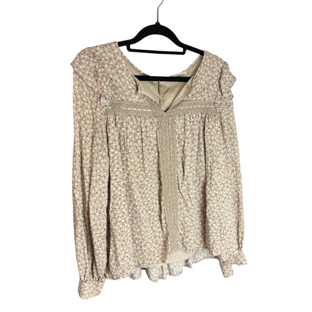 In Bloom Cream Ruffled Sailor Collar Blouse